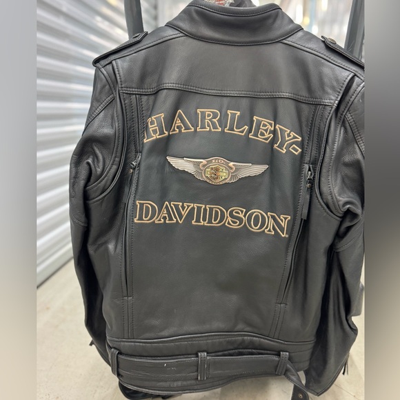 Limited edition Harley Davidson 110th anniversary leather jacket and chaps